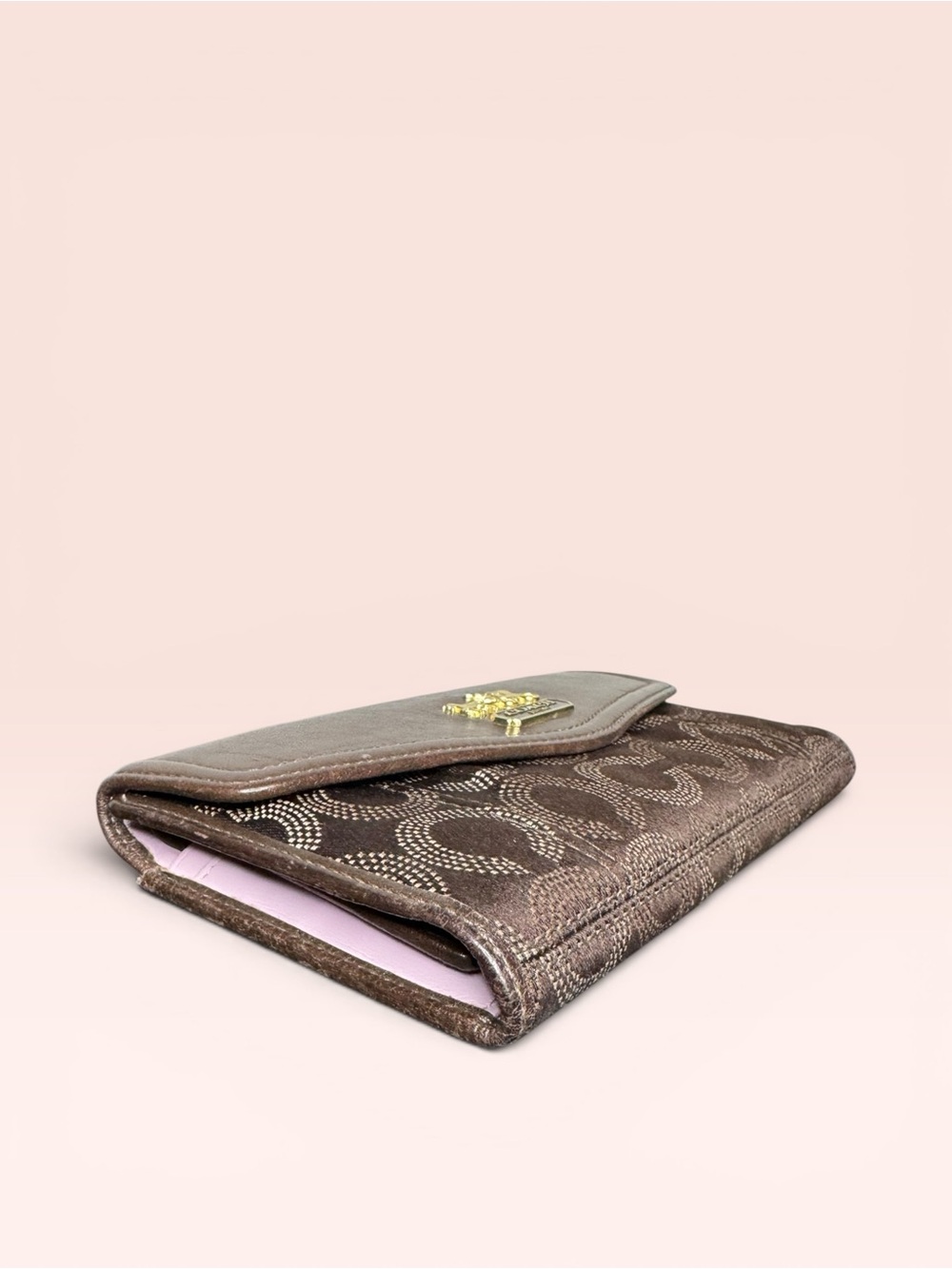 Coach Madison Signature Op Art Dotted Trifold Wallet - Picture 7 of 9